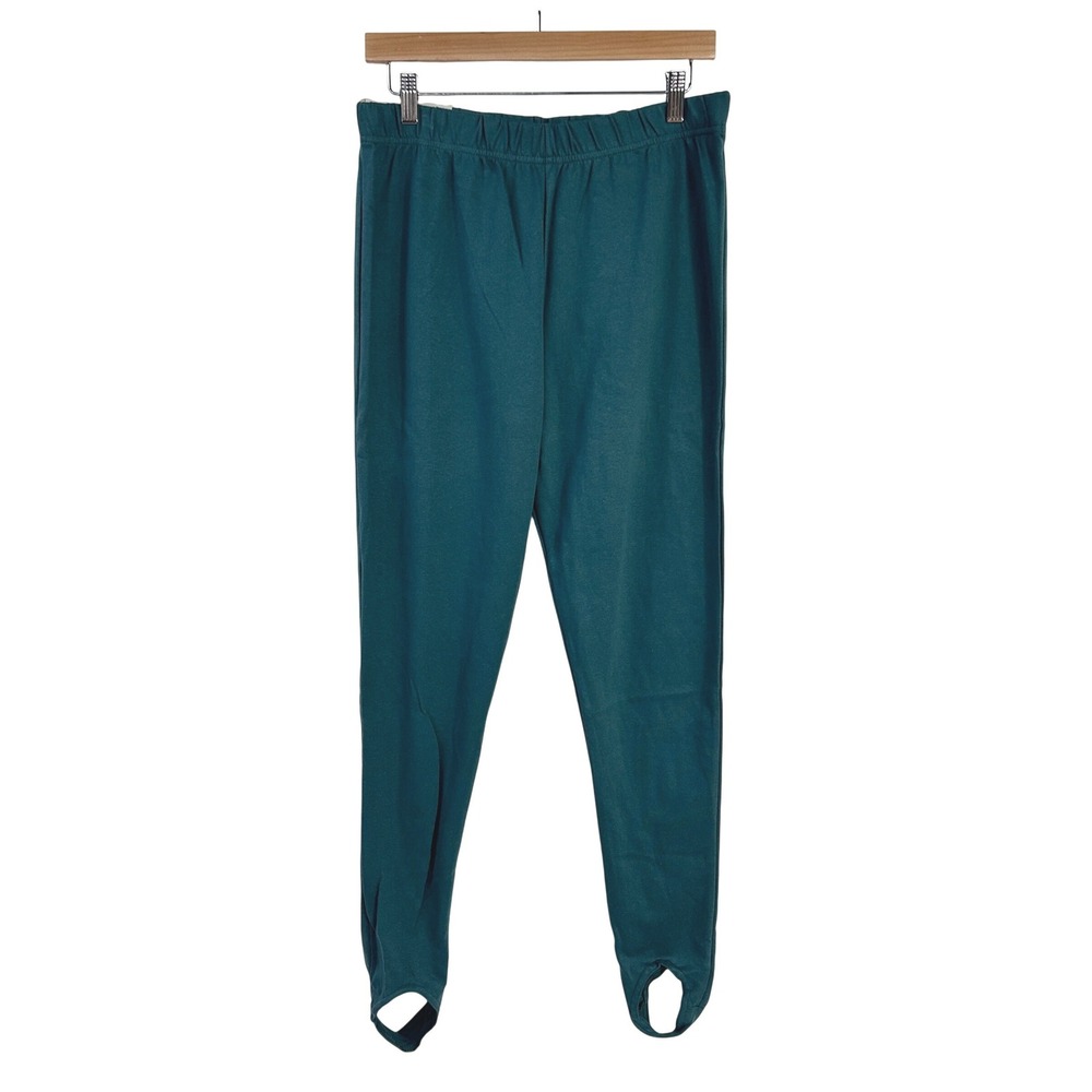 Vintage 90s Willow Bay Stirrup Leggings XL Sea Green Cotton NWT Retro Aerobics